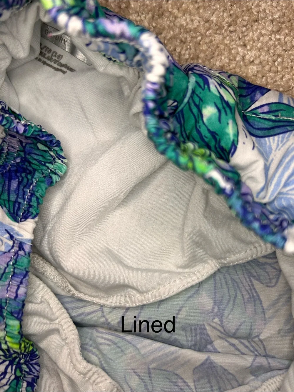 Old Navy Active Girls Floral Lined Athletic Shorts in Blue & Green Size XL-14